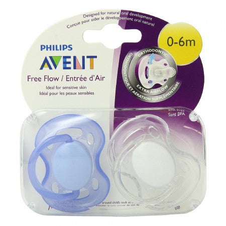 Philips Avent BPA Free Freeflow Pacifier, 0-6 Months 2 ea (1 Pack)