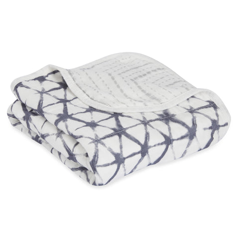 Silky Soft Stroller Blanket - Pebble Shibori